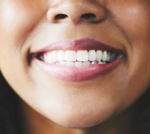 close up of woman's smile